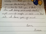 Letter from Grace age 7
